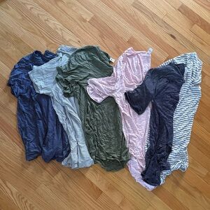 Old Navy❗️BUNDLE❗️Luxe Scoop Neck Tunjcs- Blue, Gray, Olive, Pink, Navy Stripes